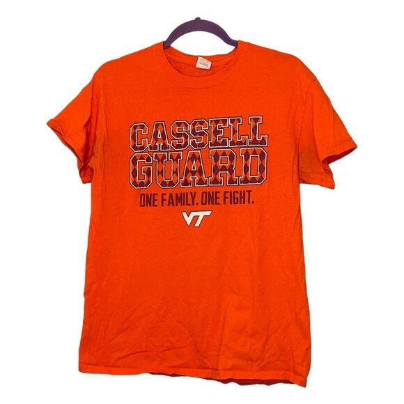 Virginia Tech Graphic Tee Shirt Orange Maroon Hokie Nation Cassell Guard College - Picture 1 of 4